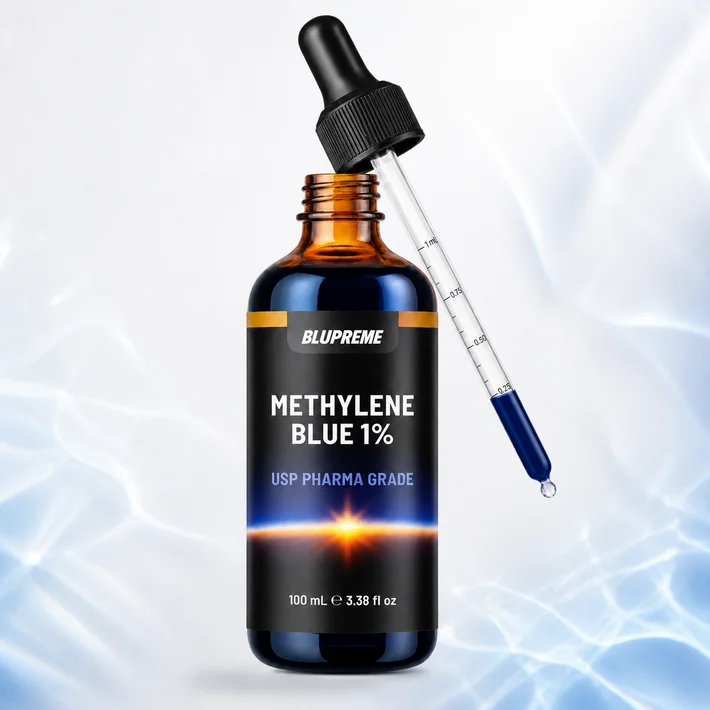 Blupreme Methylene Blue 1% aqueous solution, 100 mL bottle with graduated dropper