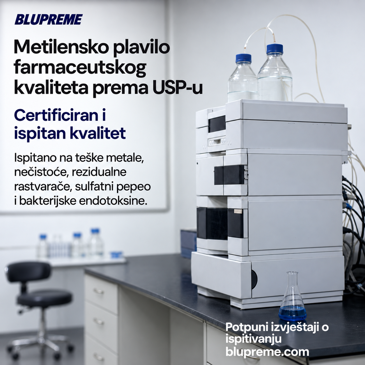Informacije o kvalitetu i ispitivanju Blupreme metilenskog plavila