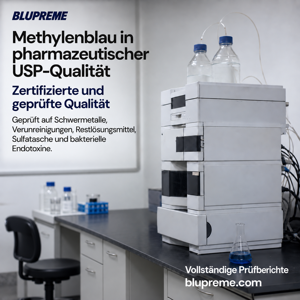 Informationen zur Qualität und Prüfung von Blupreme-Methylenblau