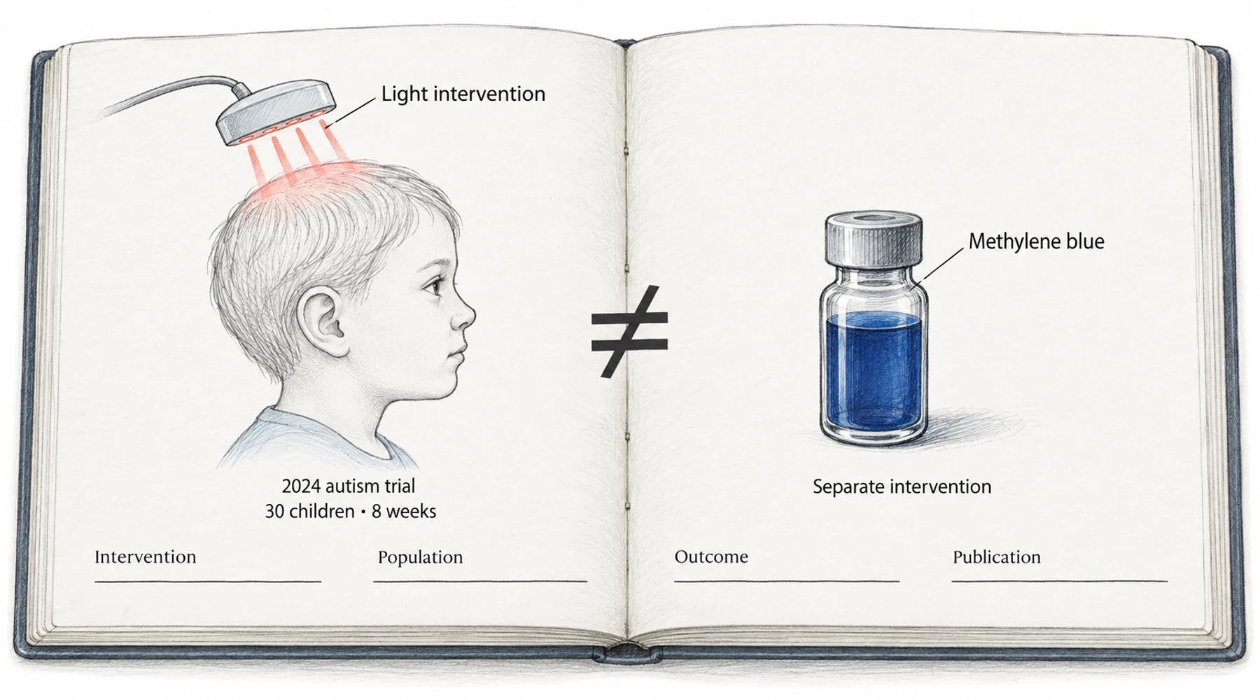 Methylene blue and autism: what the cited studies actually tested