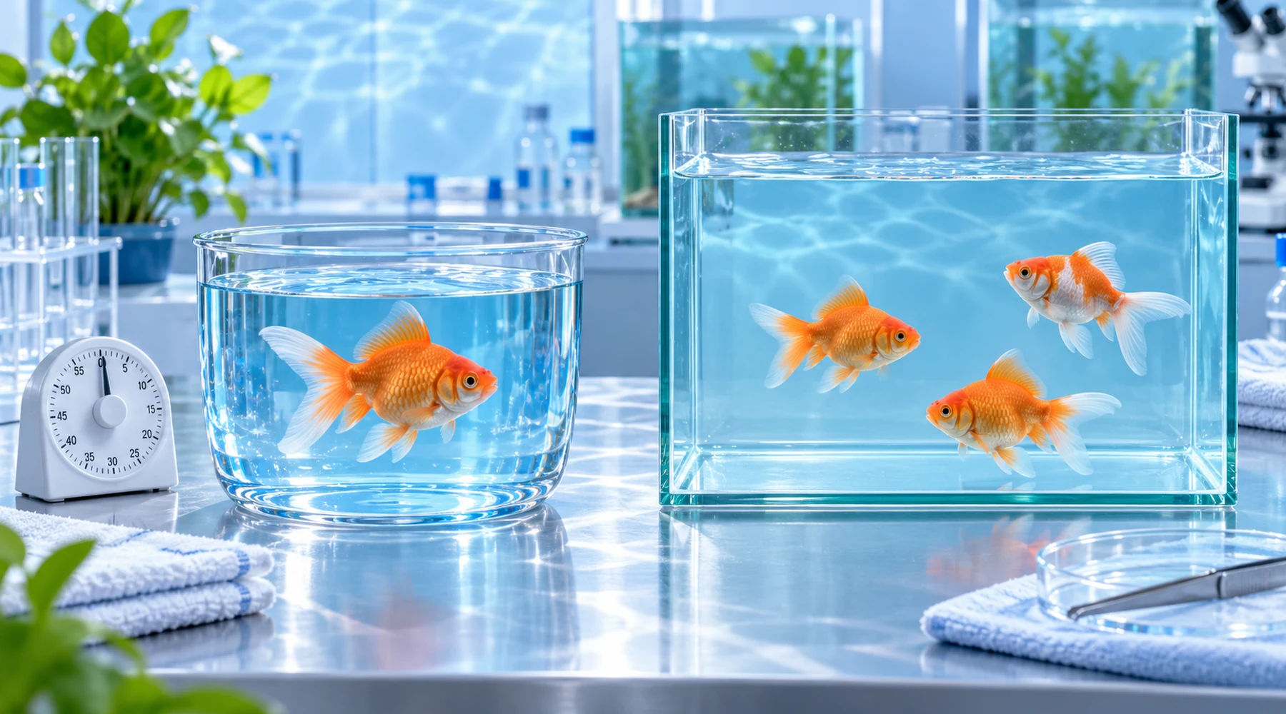 Banhos de azul de metileno para peixes versus tratamento do aquário