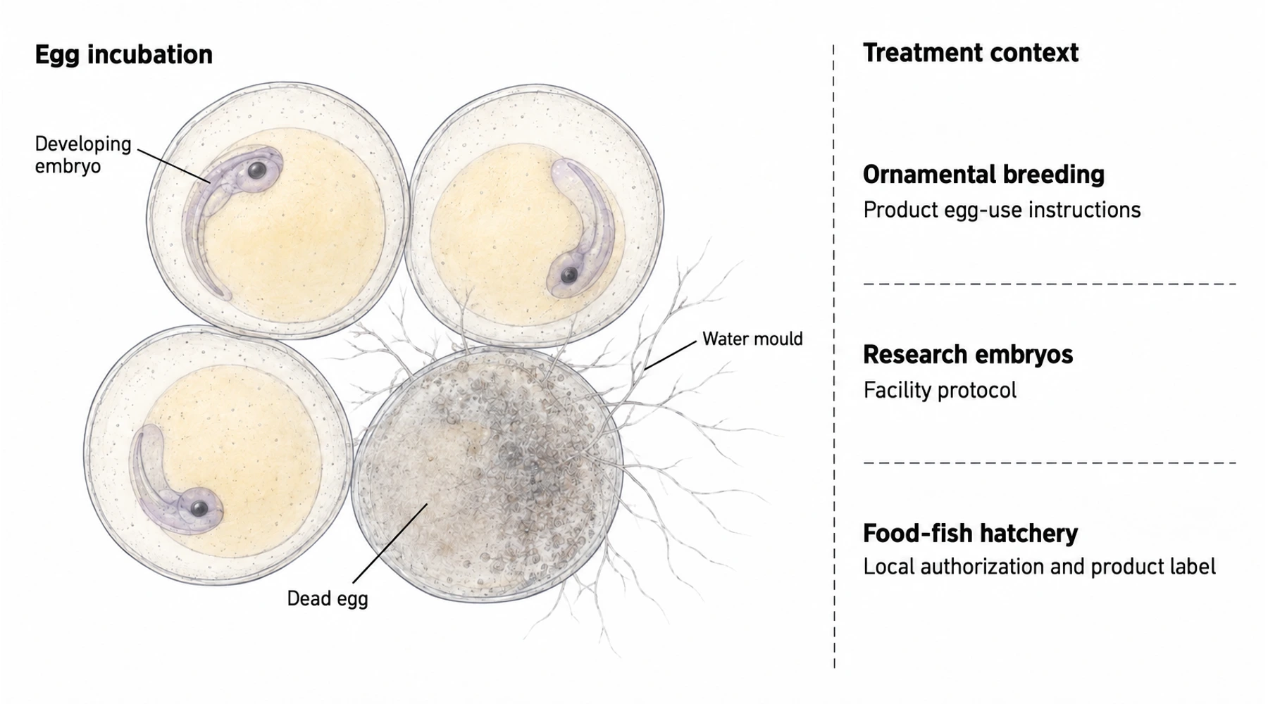 Methylene blue for fish eggs and hatchery use
