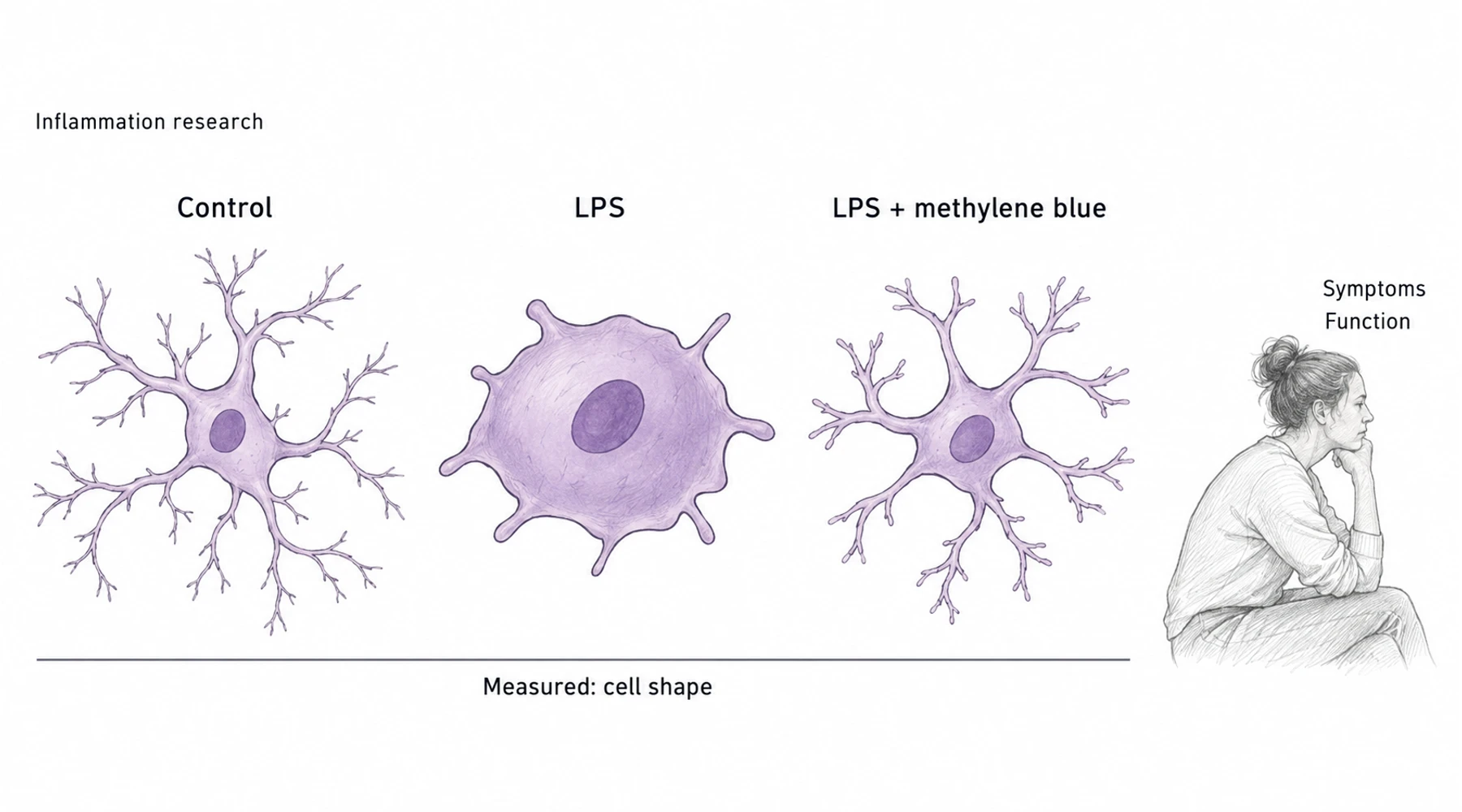 Methylene blue and inflammation: what the evidence measures