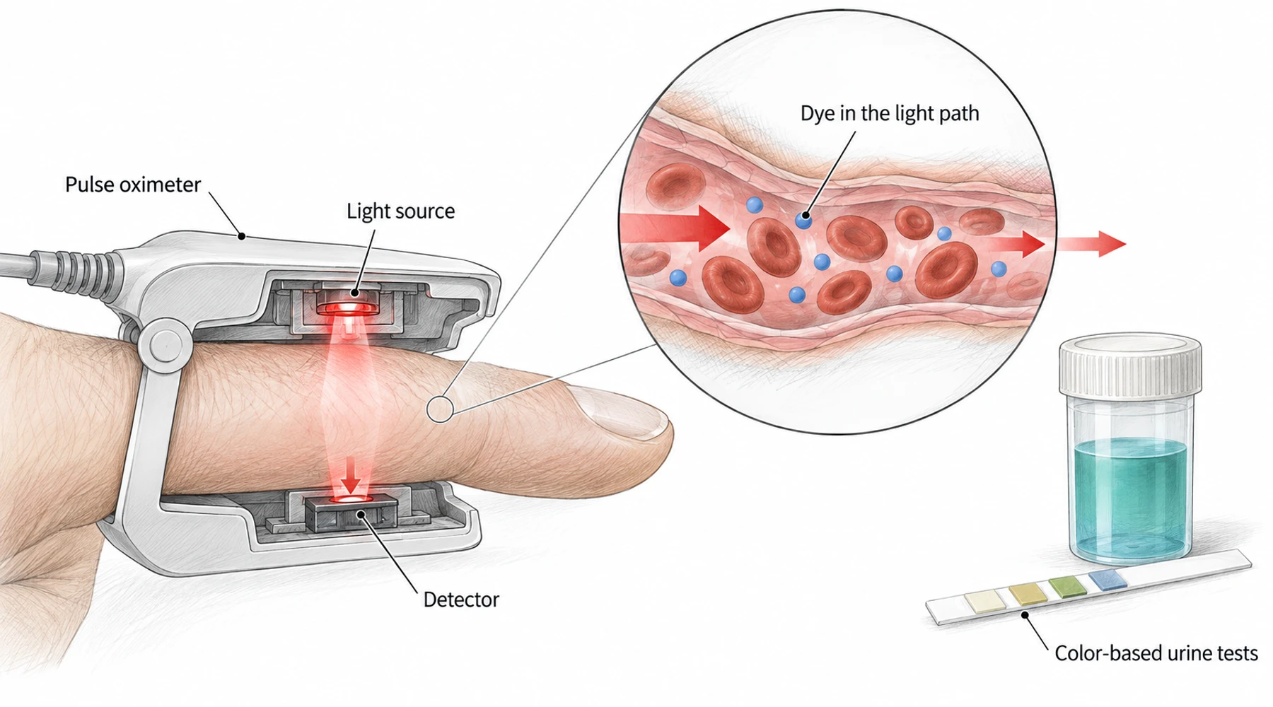 Can methylene blue affect pulse oximeters and laboratory tests?