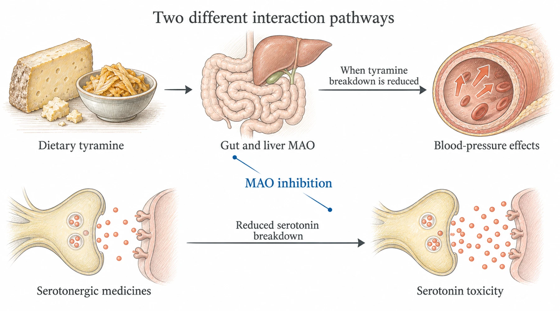 Methylene blue, tyramine, and fermented foods: what MAOI warnings mean
