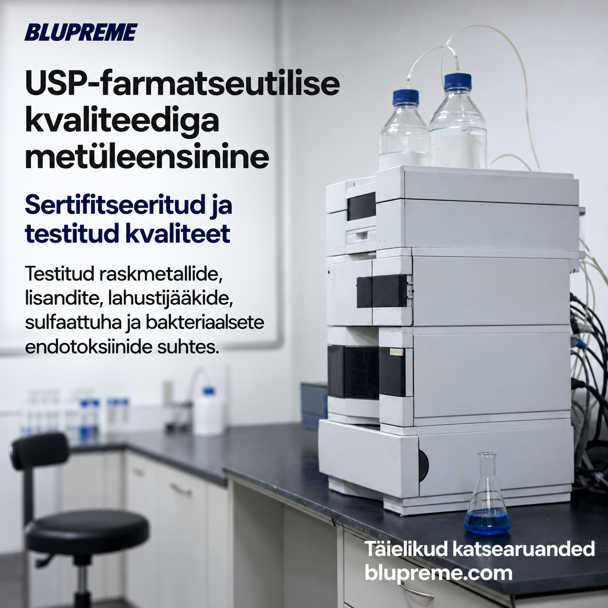 Blupreme'i metüleensinise kvaliteedi- ja katseteave