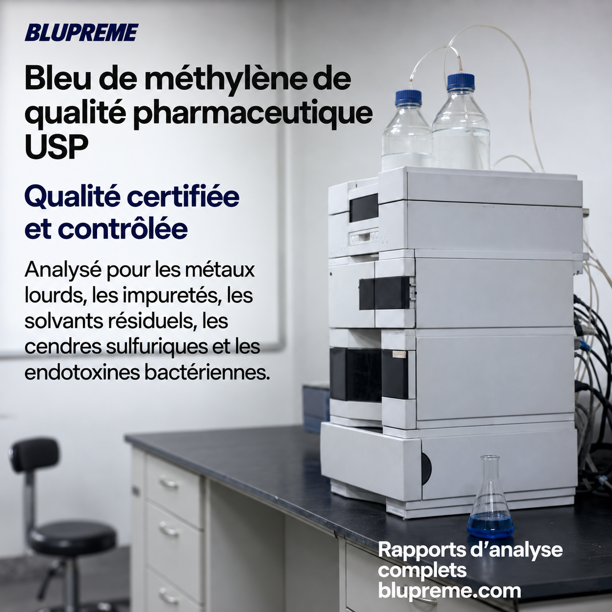Informations sur la qualité et les analyses du bleu de méthylène Blupreme