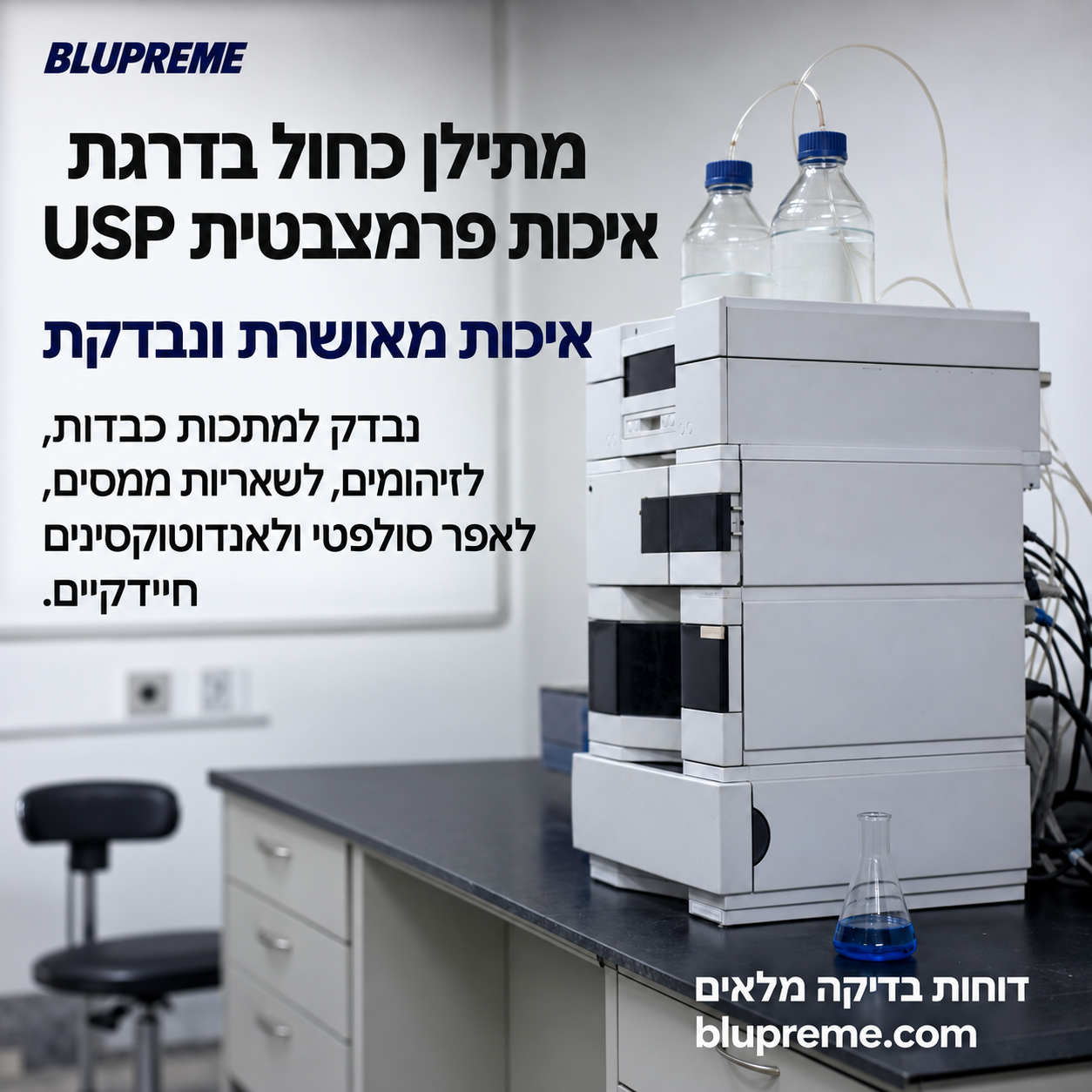 מידע על האיכות והבדיקות של המתילן הכחול של Blupreme