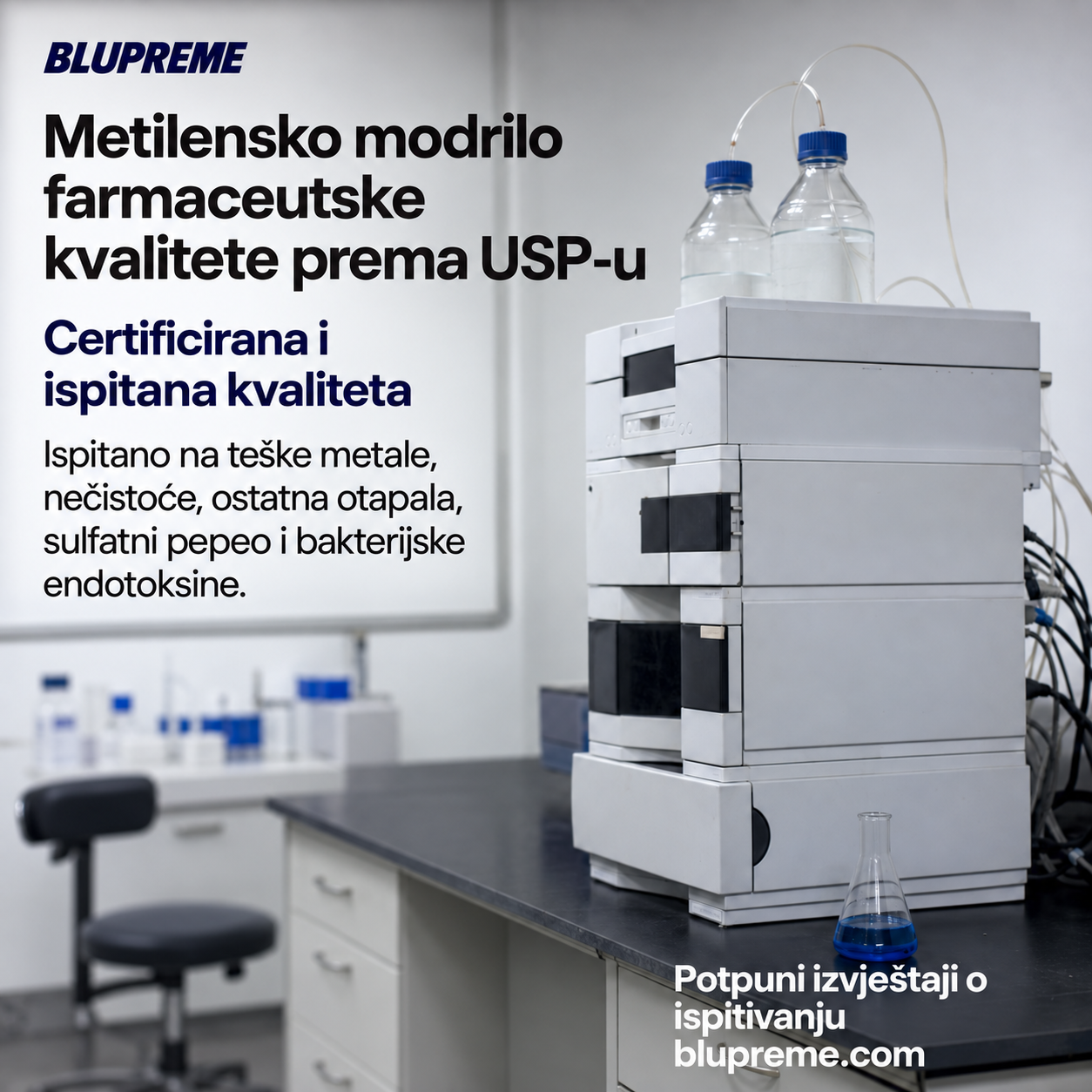 Informacije o kvaliteti i ispitivanju Blupreme metilenskog modrila