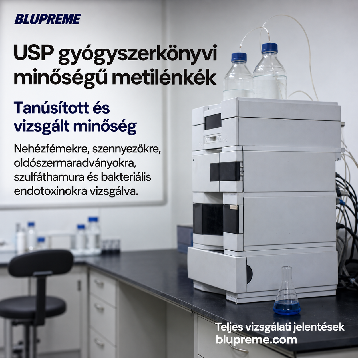 Blupreme metilénkék: minőségi és vizsgálati információk