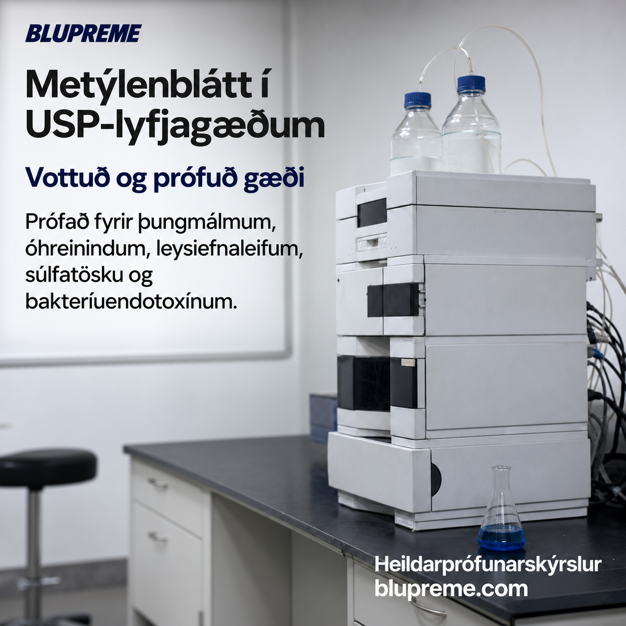 Upplýsingar um gæði og prófanir á metýlenbláu frá Blupreme