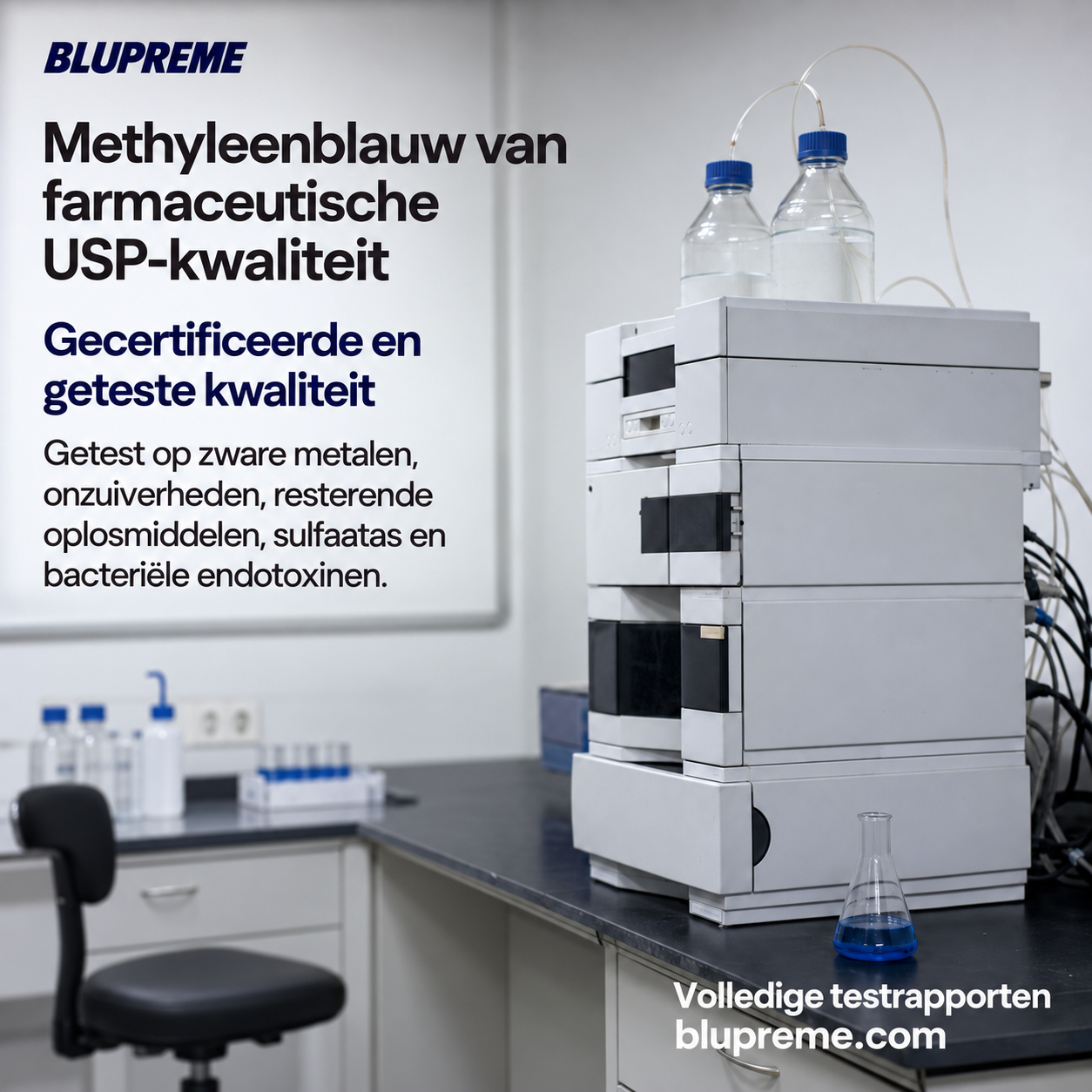 Informatie over de kwaliteit en testen van Blupreme Methyleenblauw