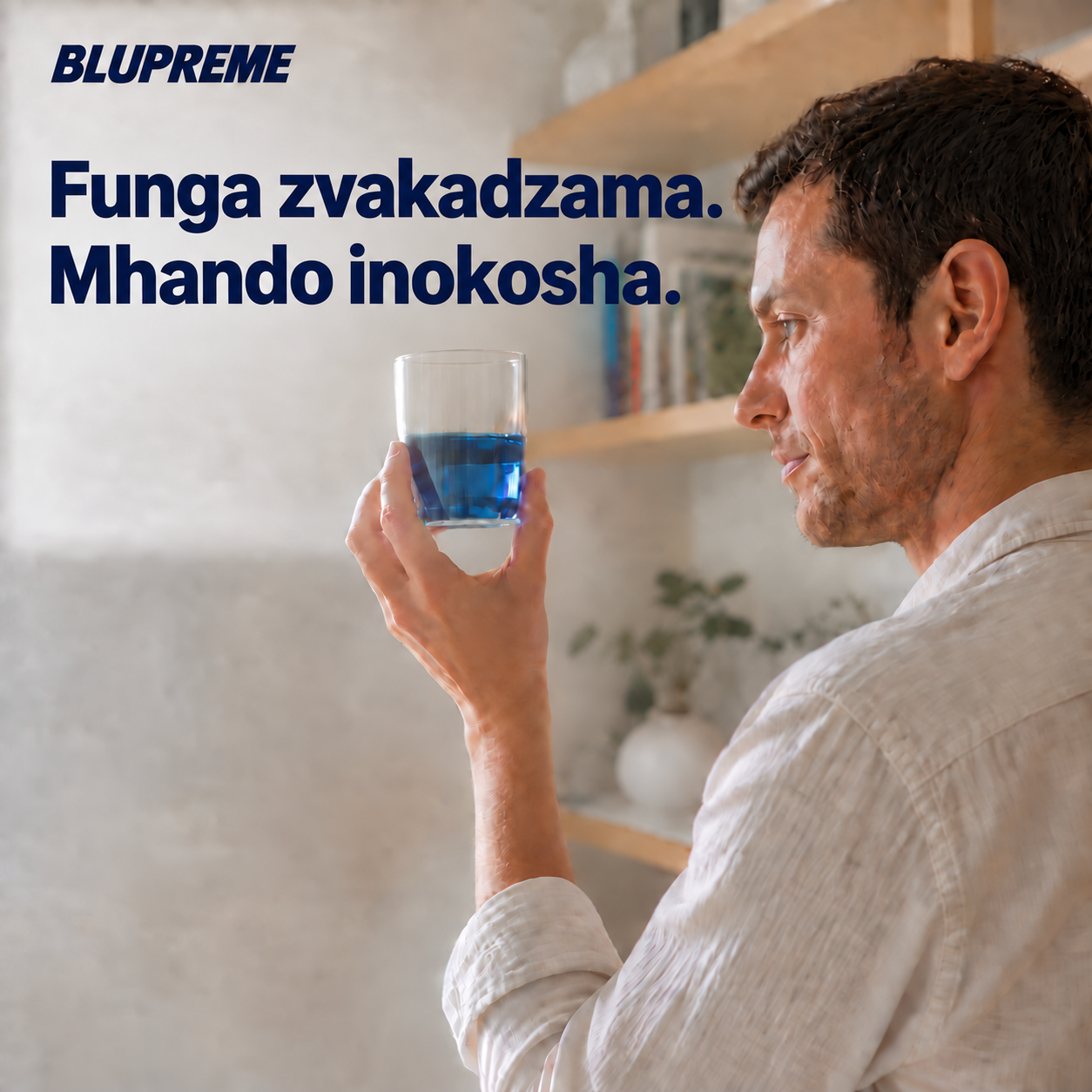 Munhu akabata girazi rine mvura yebhuruu