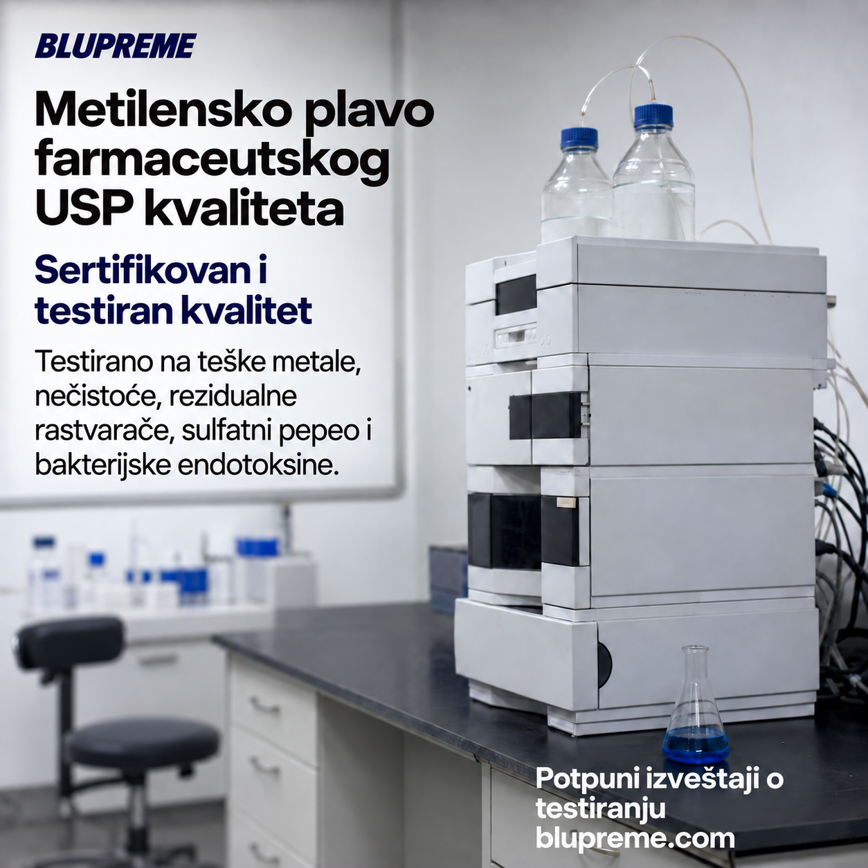 Informacije o kvalitetu i testiranju Blupreme metilenskog plavog