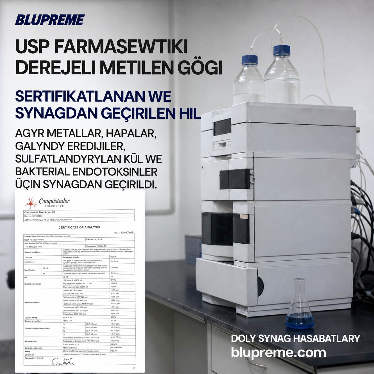 Blupreme metilen gögüniň hili we synagy barada maglumat
