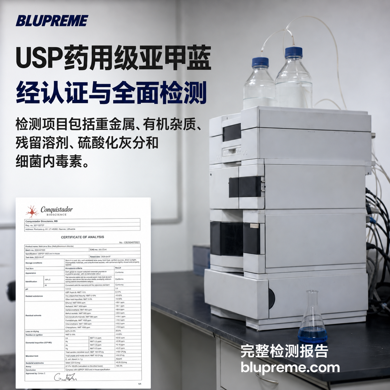 Blupreme 亚甲蓝质量与检测信息